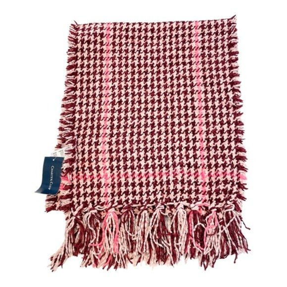 CHARTER CLUB Patterned Wrap Scarf - Wine NWT - Picture 2 of 2
